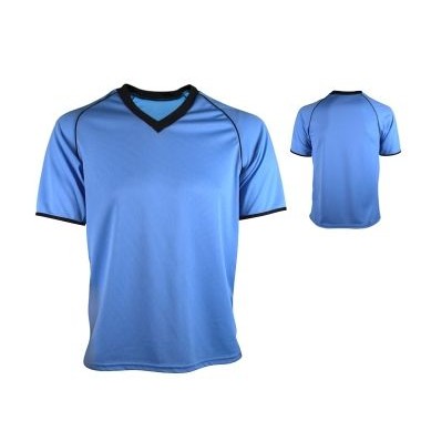 Adult Dazzle Cloth Soccer Jersey Shirt w/ Contrasting Piping & V-Neck Self Trim