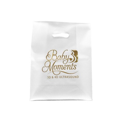 Frosted Clear Poly Die Cut Bag/ 4 MIL (10"x5"x13")