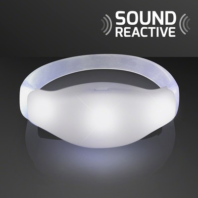 Sound Activated Light Up White LED Flashing Bracelet