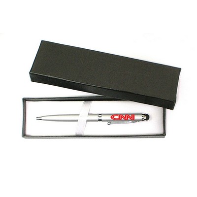 Slim Ballpoint Pen w/Stylus & Gift Box