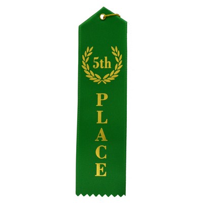 5th Place Standard Stock Ribbon with Card & String (2"x8")