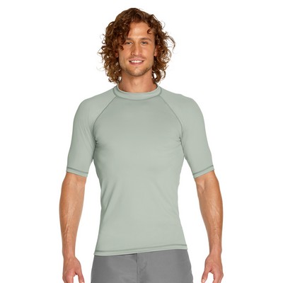 Adult Short Sleeve Rash Guard - Silver