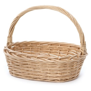 Oval Wicker Gift Basket w/Top Handle (16 1/2"x11 1/2"x5 1/2")