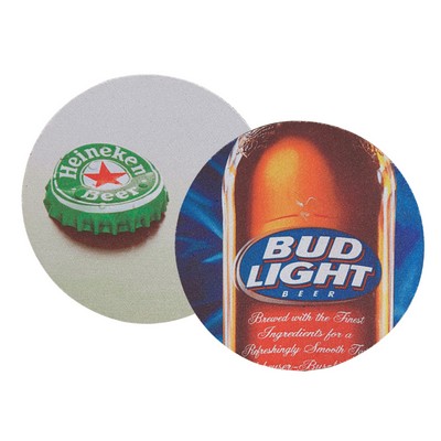 Round Soft Rubber & Jersey Skid Resistant Neoprene Coaster w/Full Color