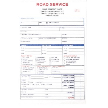 2 Part Road Service Form Books - 5 3/8"x 8½"