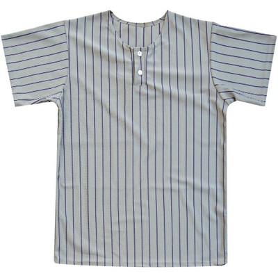 Adult 2 Button Pinstripe Baseball Jersey Shirt