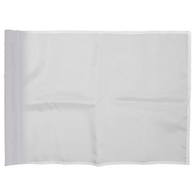 14" X 20" Solid White Nylon Golf Flags with Golf Tube