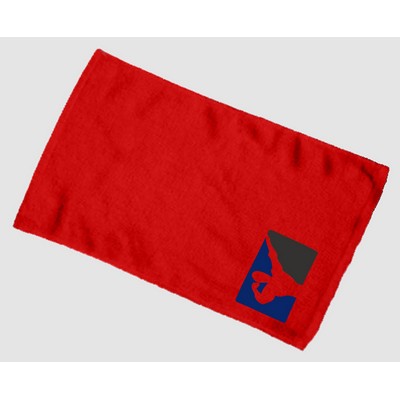 Budget Rally Terry Towel Hemmed 11x18 - Red (Imprinted)