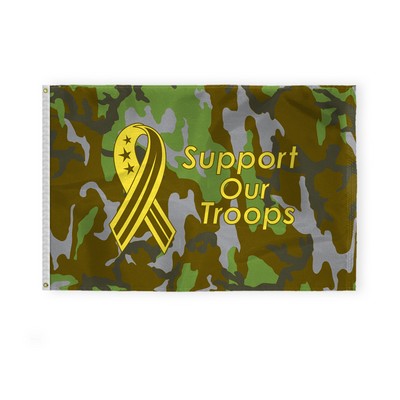 Support Our Troops Flags 4x6 foot (camouflage background)