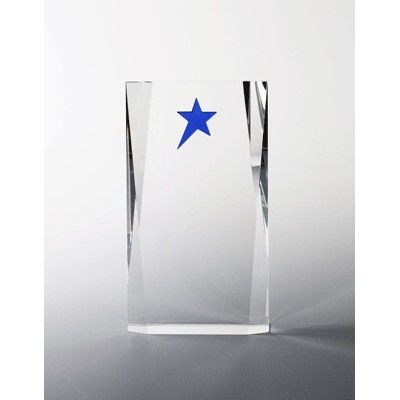 Crystal Glaring Blue Star Award (8")