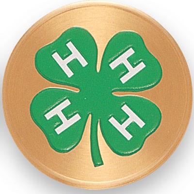 2" 4-H Club Embossed Litho Printed Medallion Insert Disc