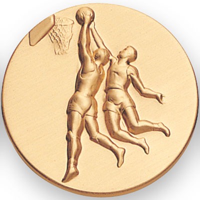 2" Basketball Male Stamped Medallion Insert Disc