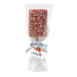 Chocolate Covered Krispy Pop w/ Corporate Color Nonpareil Sprinkles