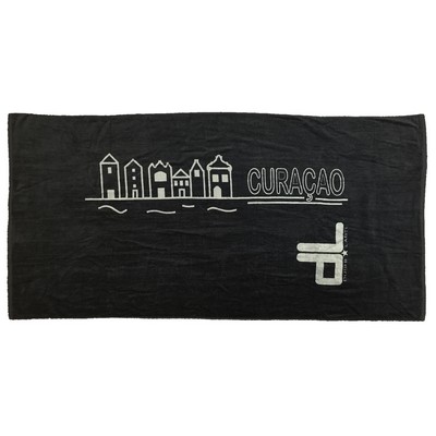 Black Terry Velour Beach Towel (32"x64")