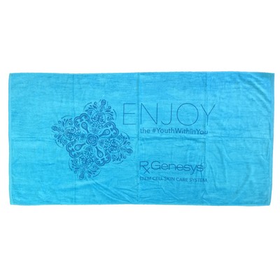 Turquoise Terry Velour Beach Towel (32"x64")