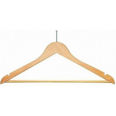 Natural & Chrome Wooden Anti-Theft Hanger