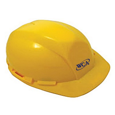 Yellow hard hat, six point pin lock suspension