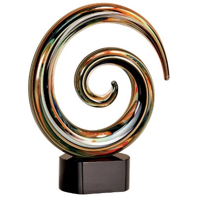 Circle Maze Art Glass Award 9 1/4"h