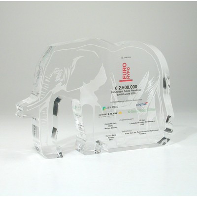 Elephant Lucite® Embedment Award (7" x 4 3/4" x 1")