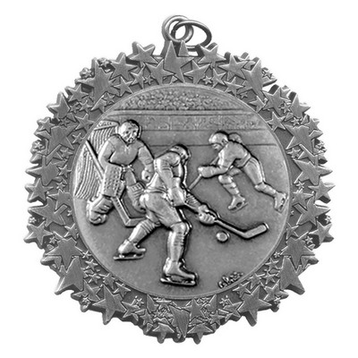 Stock Star Border 2 3/4" Medal- Hockey