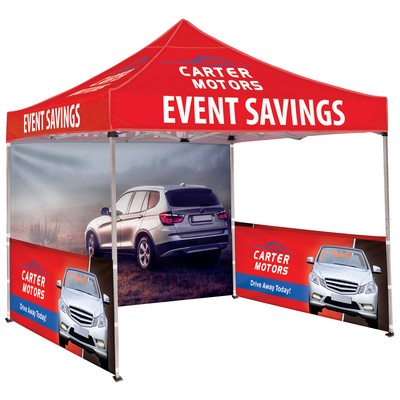 10' Square Canopy Tent W/One Full Double Sided Wall and Two Double Sided Half Walls