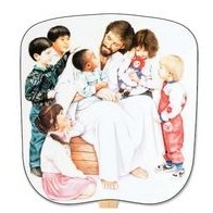 Christ w/Children Stock Religious & Inspirational Fan