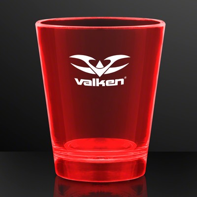 1.5 oz. UV Reactive Red Glow Shot Glasses - Domestic Print