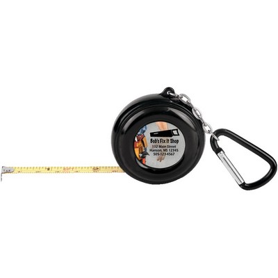 6ft Black Tape Measure Keychain