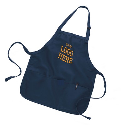 Q-Tees of California® Medium Length Apron w/3 Compartment Pocket