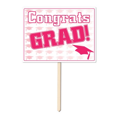 Plastic Congrats Grad Yard Sign