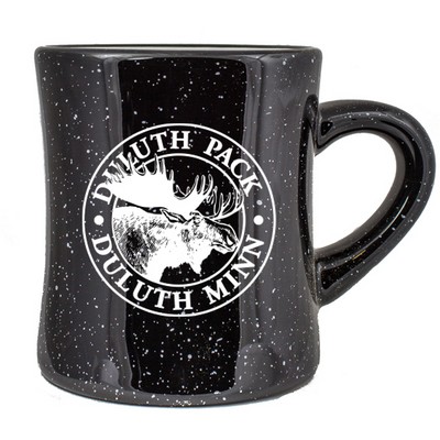 10 Oz. Vitrified Cancun Diner Mug (Black campfire) white interior