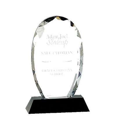 Diamond Cut Crystal Oval Award, 7 1/2"H