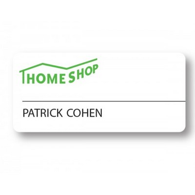 Plastic Stickpin Name Badge (3-1/4"x1-1/2")