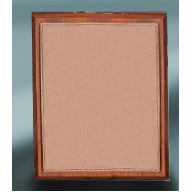 7X9 Solid Walnut Plaque with Dark Brown Lasered Leather Plate