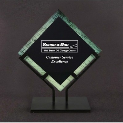 Green/Black Square Acrylic Award (10 ½" x 12 ½")