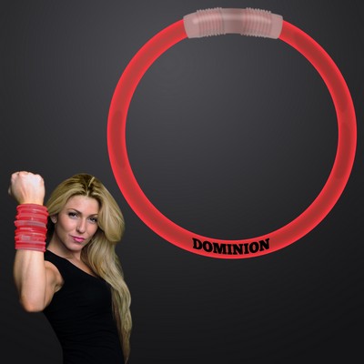 8 inch RED Glow Bracelets - Domestic Print