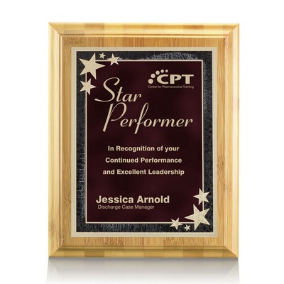 Bamboo/Starburst Plaque - Bamboo/Red 8"x10"