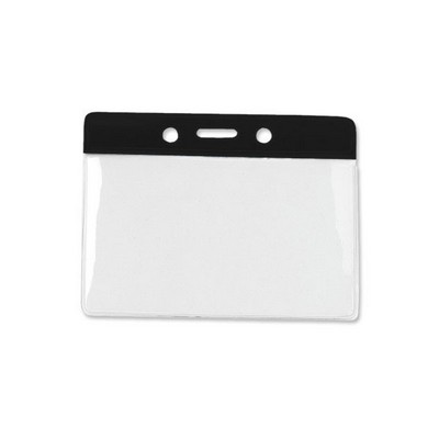 Vinyl Horizontal Top Load Badge Holder (4.10"x 3.5")(Black)