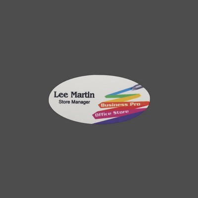 4-Color Process Oval-shaped Name Badge 1 1/2" x 3"