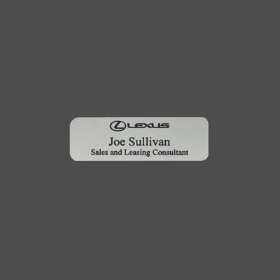 Silver Satin Metal Name badge 1" x 3"