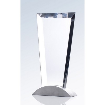 Crystal Vision Award with Aluminum Base, 5"x9-3/4"