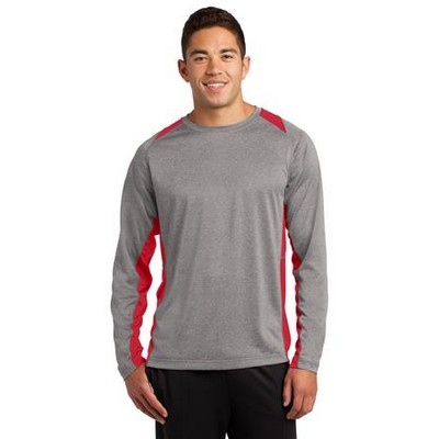 Sport-Tek® Long Sleeve Heather Colorblock Contender™ Tee Shirt