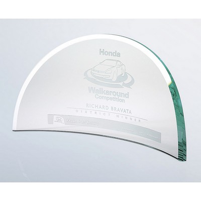 Supreme Beveled Moon Jade Glass Award, Medium (12"x6")