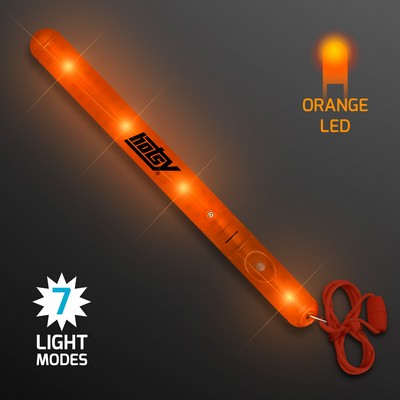 Flashing LED Orange Patrol Wands - Domestic Print