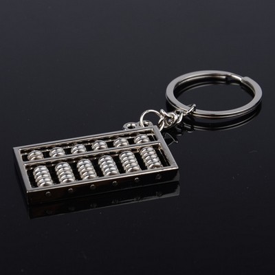 Silver 6 Bunches Abacus Key Chain