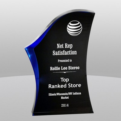 7" Black/Blue Luminary Acrylic Surge Award