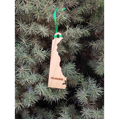 3.5" - Delaware Customizable Hardwood Ornaments