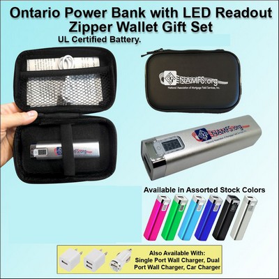 3000 mAh Ontario Power Bank Zipper Wallet