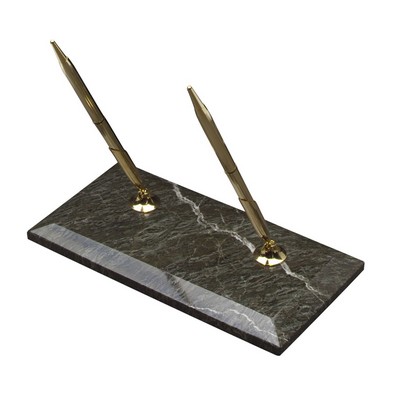 Jade Leaf Rectangular Double Pen Stand