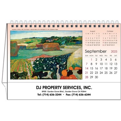 Art Gallery 2025 Desktop Calendar w/Flexible Easel